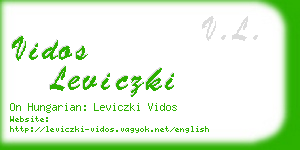 vidos leviczki business card